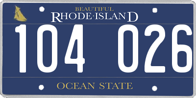 RI license plate 104026