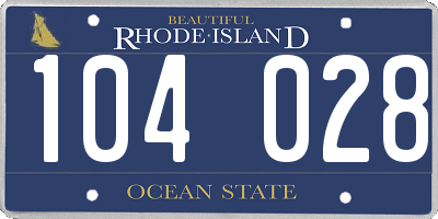 RI license plate 104028