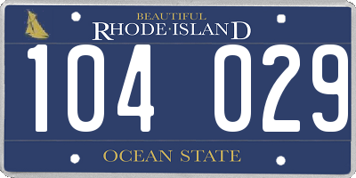 RI license plate 104029