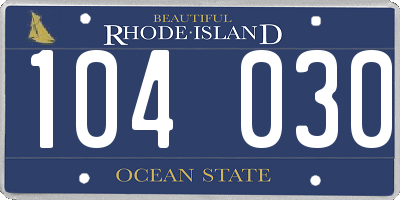 RI license plate 104030
