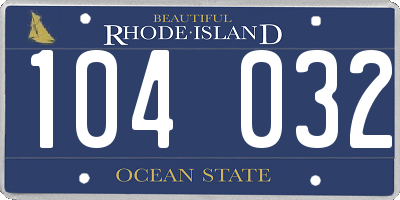 RI license plate 104032