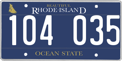 RI license plate 104035
