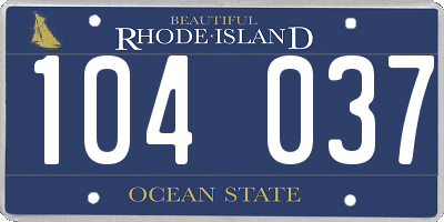 RI license plate 104037