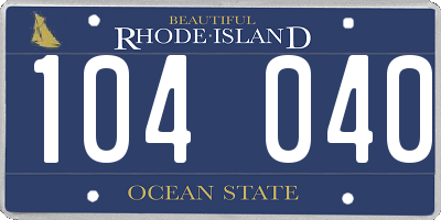 RI license plate 104040