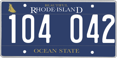 RI license plate 104042