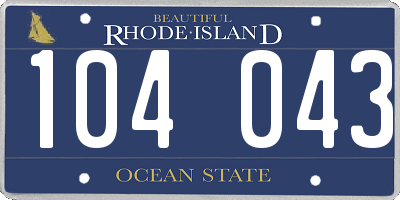 RI license plate 104043