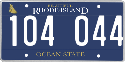 RI license plate 104044