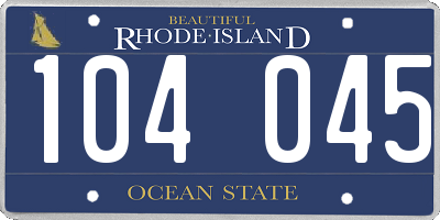 RI license plate 104045