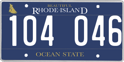 RI license plate 104046