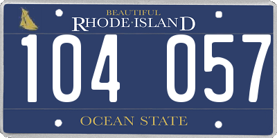 RI license plate 104057