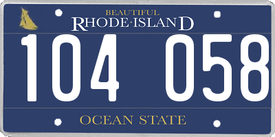 RI license plate 104058
