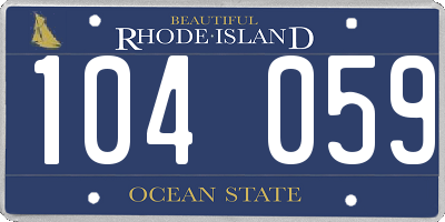 RI license plate 104059