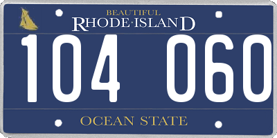 RI license plate 104060
