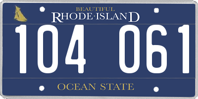 RI license plate 104061