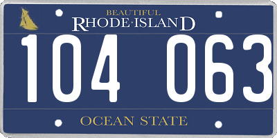 RI license plate 104063