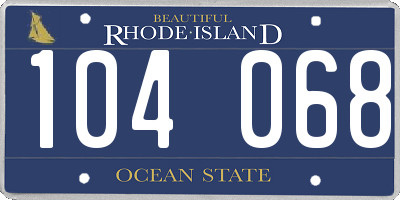 RI license plate 104068