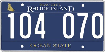 RI license plate 104070