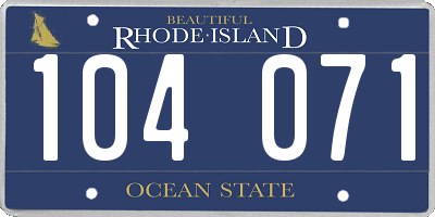 RI license plate 104071