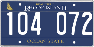 RI license plate 104072