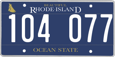 RI license plate 104077
