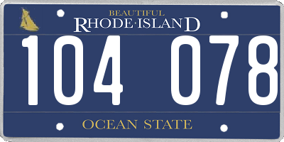 RI license plate 104078
