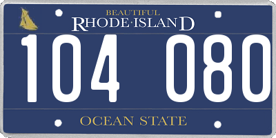 RI license plate 104080