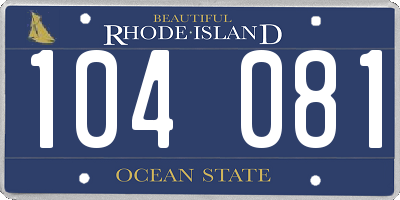 RI license plate 104081