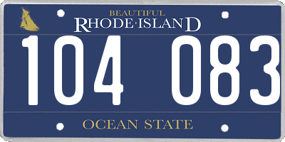 RI license plate 104083