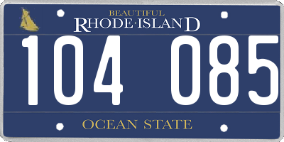 RI license plate 104085