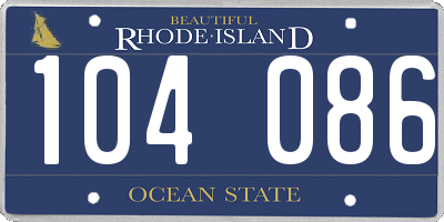 RI license plate 104086