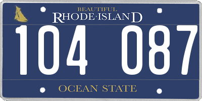 RI license plate 104087