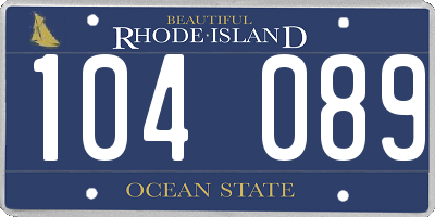 RI license plate 104089