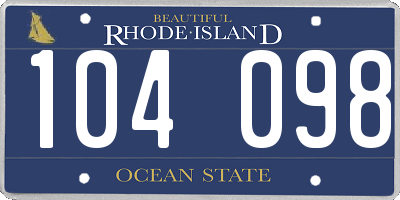 RI license plate 104098
