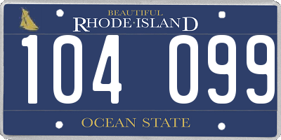 RI license plate 104099