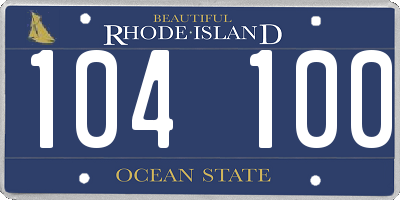 RI license plate 104100
