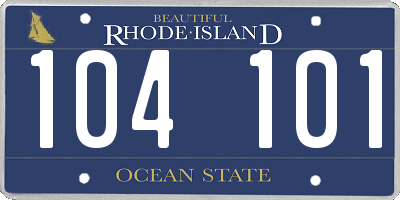 RI license plate 104101