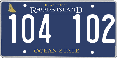 RI license plate 104102