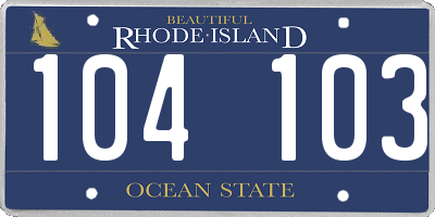 RI license plate 104103