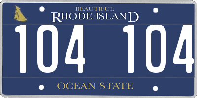 RI license plate 104104