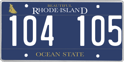 RI license plate 104105