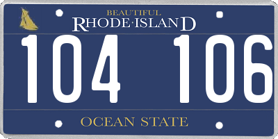 RI license plate 104106