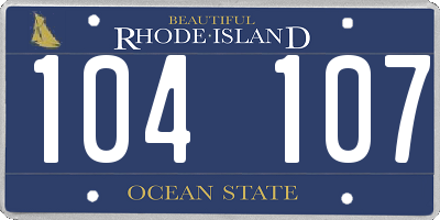 RI license plate 104107