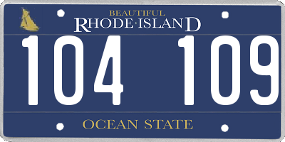 RI license plate 104109