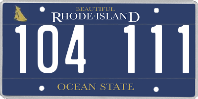 RI license plate 104111