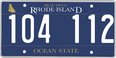 RI license plate 104112