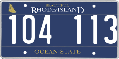 RI license plate 104113