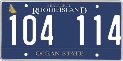 RI license plate 104114