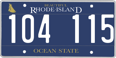 RI license plate 104115