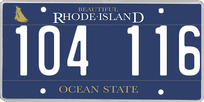 RI license plate 104116
