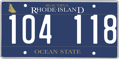RI license plate 104118